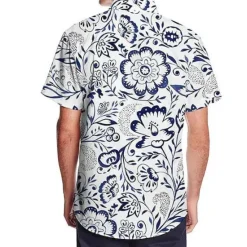 Online OUKU Men's Floral Tropical Flowers Shirt Summer Hawaiian Shirt Aloha Shirt Long Sleeve Shirt Turndown Fashion Streetwear Designer Outdoor Street Casual White Blue Light Blue S M L