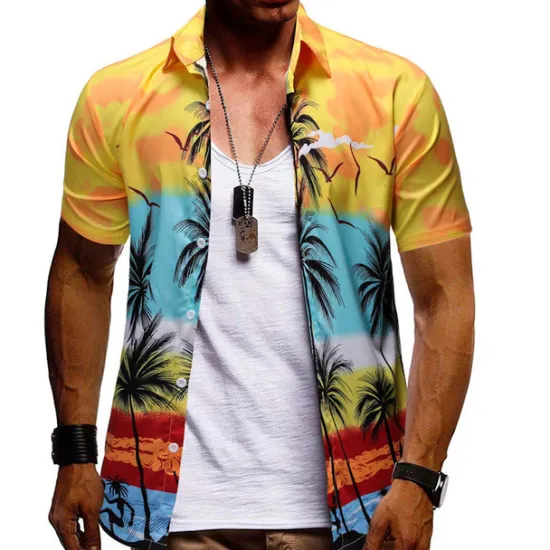 Clearance OUKU Men's Floral Tropical Flowers Shirt Summer Hawaiian Shirt Aloha Shirt Short Sleeves Shirt Turndown Fashion Designer Casual Outdoor Street Casual Black Yellow Red S M L