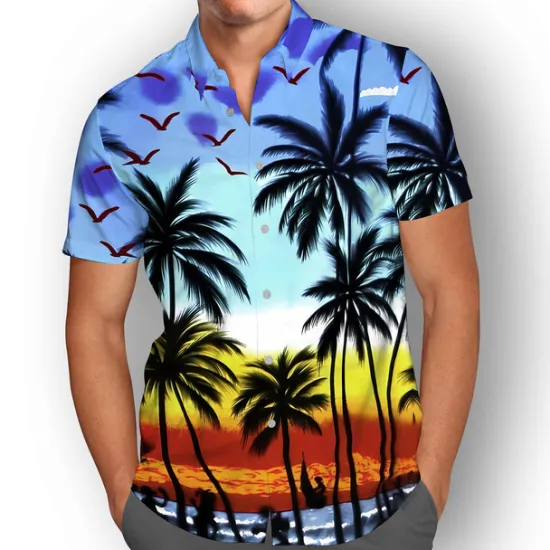 Clearance OUKU Men's Floral Tropical Flowers Shirt Summer Hawaiian Shirt Aloha Shirt Short Sleeves Shirt Turndown Fashion Designer Casual Outdoor Street Casual Black Yellow Red S M L