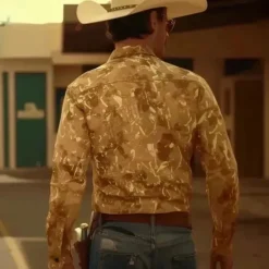 Best OUKU Men's Florals Western Shirt Cowboy Shirt Long Sleeve Western Causal Spring Fall Turndown Button Up Yellow