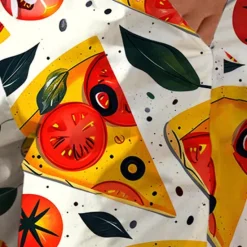 Discount OUKU Men's Food Graphic Prints Pizza Swim Trunks Swim Shorts Board Shorts Mid Waist Vacation Hawaiian Holiday Vacation Holiday Beach Drawstring with Mesh lining Elastic Waist Designer Clothing Apparel