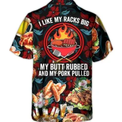 Hot OUKU Men's Food Letter Barbecue Shirt Summer Hawaiian Shirt Aloha Shirt Short Sleeve Shirt Cuban Collar Sports Fashion Streetwear Outdoor Casual Hawaiian Red Green S M L