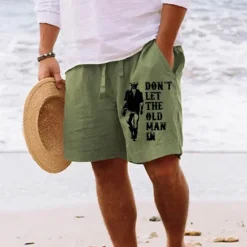 Discount OUKU Men's Four Leaf Clover Shorts Summer Shorts Beach Shorts Mid Waist Hawaiian Casual Holiday St. Patrick's Day Drawstring Elastic Waist Print Designer Clothing Apparel