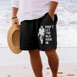 Discount OUKU Men's Four Leaf Clover Shorts Summer Shorts Beach Shorts Mid Waist Hawaiian Casual Holiday St. Patrick's Day Drawstring Elastic Waist Print Designer Clothing Apparel