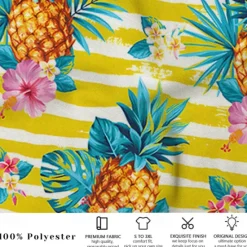 Best OUKU Men's Fruit Pineapple Lemon Swim Trunks Swim Shorts Board Shorts Mid Waist Fashion Designer Surfing Holiday Beach Pocket Drawstring Elastic Waist Designer Clothing Apparel