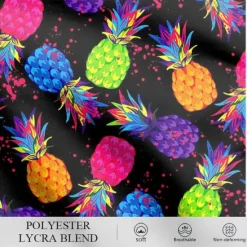 New OUKU Men's Fruit Pineapple Swim Shorts Board Shorts Swimming Trunks Mid Waist Fashion Designer Surfing Holiday Beach Pocket Drawstring Elastic Waist Designer Clothing Apparel Black