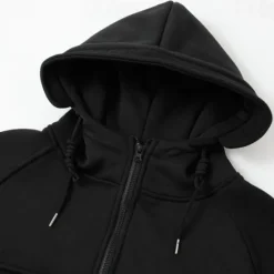 Sale OUKU Men's Full Zip Hoodie Zip Up Hoodie Tactical Hoodie Black Wine Army Green Khaki Dark Gray Hooded Plain Zip Up Pocket Sports & Outdoor Daily Holiday Polyester Streetwear Basic Casual Spring & Fall