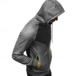 Outlet OUKU Men's Full Zip Hoodie Zip Up Hoodie Black Dark Gray Gray Hooded Color Block Zip Up Patchwork Pocket Sports & Outdoor Daily Holiday Polyester Streetwear Basic Casual Fall & Winter Clothing Apparel