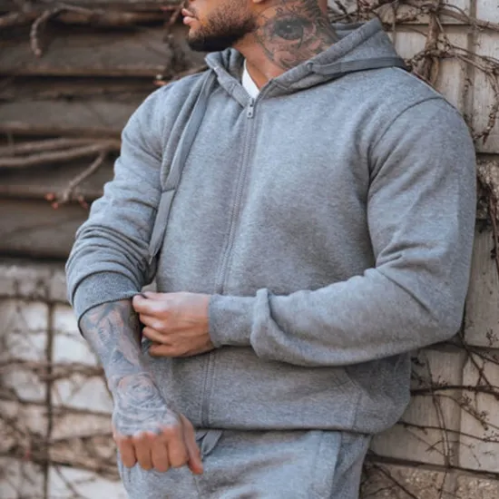 Discount OUKU Men's Full Zip Hoodie Zip Up Hoodie Pink Blue Gray Hooded Plain Zip Up Sports & Outdoor Daily Holiday Polyester Streetwear Cool Casual Spring & Fall Clothing Apparel Hoodies Sweatshirts Long Sleeve