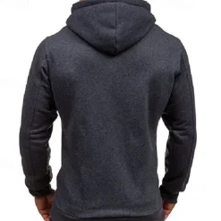 Clearance OUKU Men's Full Zip Hoodie Zip Up Hoodie Black Wine Navy Blue Light Grey Dark Gray Hooded Plain Zip Up Patchwork Pocket Sports & Outdoor Daily Holiday Polyester Streetwear Basic Casual Spring & Fall