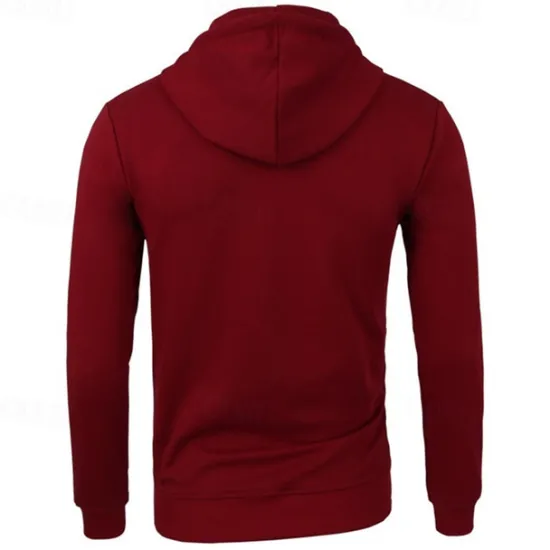 Clearance OUKU Men's Full Zip Hoodie Zip Up Hoodie Black Wine Navy Blue Light Grey Dark Gray Hooded Plain Zip Up Patchwork Pocket Sports & Outdoor Daily Holiday Polyester Streetwear Basic Casual Spring & Fall