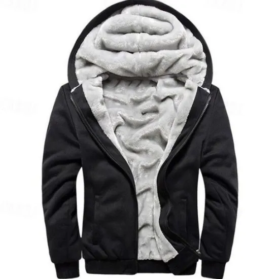 Sale OUKU Men's Full Zip Hoodie Zip Up Hoodie Fleece Jacket Black Blue Light Grey Dark Gray Hooded Color Block Zip Up Patchwork Pocket Sports & Outdoor Daily Holiday Polyester Streetwear Basic Casual Fall