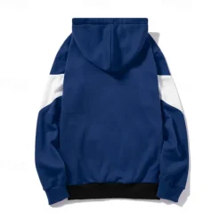 Hot OUKU Men's Full Zip Hoodie Zip Up Hoodie White Red Blue Khaki Hooded Color Block Zip Up Patchwork Pocket Sports & Outdoor Daily Holiday Polyester Streetwear Basic Casual Fall & Winter Clothing Apparel