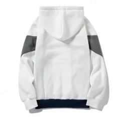 Hot OUKU Men's Full Zip Hoodie Zip Up Hoodie White Red Blue Khaki Hooded Color Block Zip Up Patchwork Pocket Sports & Outdoor Daily Holiday Polyester Streetwear Basic Casual Fall & Winter Clothing Apparel