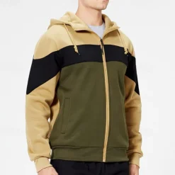 Hot OUKU Men's Full Zip Hoodie Zip Up Hoodie White Red Blue Khaki Hooded Color Block Zip Up Patchwork Pocket Sports & Outdoor Daily Holiday Polyester Streetwear Basic Casual Fall & Winter Clothing Apparel