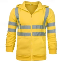 Outlet OUKU Men's Full Zip Hoodie Zip Up Hoodie Black Yellow Orange Green Hooded Color Block Zip Up Patchwork Sports & Outdoor Daily Holiday Cotton Streetwear Basic Casual Spring & Fall Clothing Apparel Hoodies