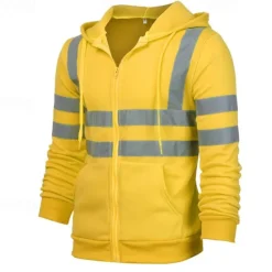 Outlet OUKU Men's Full Zip Hoodie Zip Up Hoodie Black Yellow Orange Green Hooded Color Block Zip Up Patchwork Sports & Outdoor Daily Holiday Cotton Streetwear Basic Casual Spring & Fall Clothing Apparel Hoodies