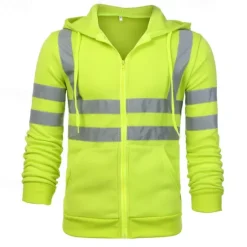 Outlet OUKU Men's Full Zip Hoodie Zip Up Hoodie Black Yellow Orange Green Hooded Color Block Zip Up Patchwork Sports & Outdoor Daily Holiday Cotton Streetwear Basic Casual Spring & Fall Clothing Apparel Hoodies