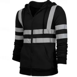 Outlet OUKU Men's Full Zip Hoodie Zip Up Hoodie Black Yellow Orange Green Hooded Color Block Zip Up Patchwork Sports & Outdoor Daily Holiday Cotton Streetwear Basic Casual Spring & Fall Clothing Apparel Hoodies