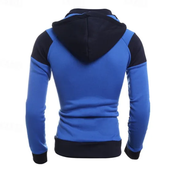 Clearance OUKU Men's Full Zip Hoodie Zip Up Hoodie Fleece Hoodie White Red Blue Gray Hooded Color Block Zip Up Patchwork Pocket Sports & Outdoor Daily Holiday Polyester Streetwear Basic Casual Fall & Winter