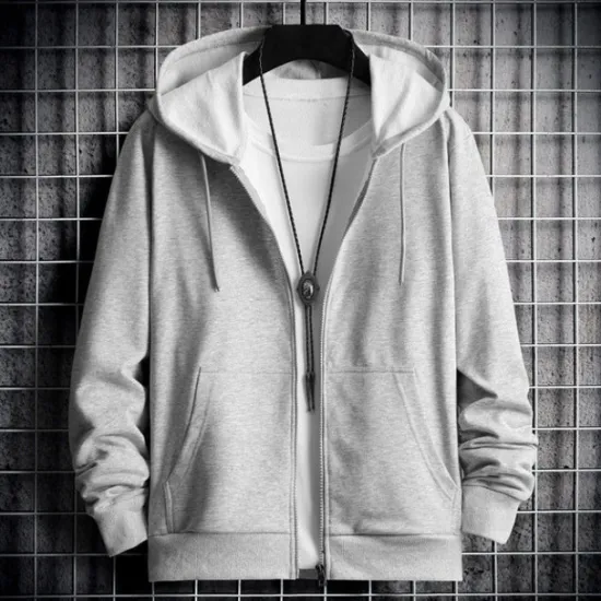 Discount OUKU Men's Full Zip Hoodie Zip Up Hoodie Black Red Gray Hooded Plain Zip Up Patchwork Sports & Outdoor Daily Holiday Polyester Streetwear Basic Casual Spring & Fall Clothing Apparel Hoodies Sweatshirts