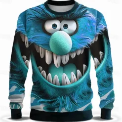 Discount OUKU Men's Funny Hoodies Sweatshirt Long Sleeve Sweatshirt Crew Neck Fashion 3D Print Fall Winter