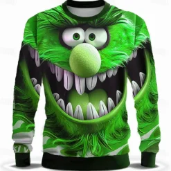 Discount OUKU Men's Funny Hoodies Sweatshirt Long Sleeve Sweatshirt Crew Neck Fashion 3D Print Fall Winter