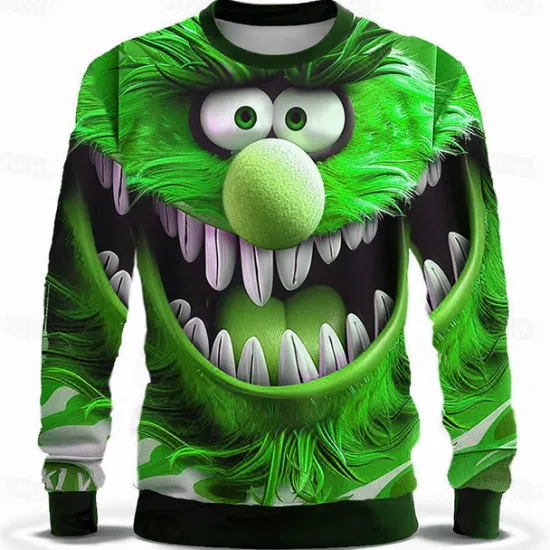 Discount OUKU Men's Funny Hoodies Sweatshirt Long Sleeve Sweatshirt Crew Neck Fashion 3D Print Fall Winter