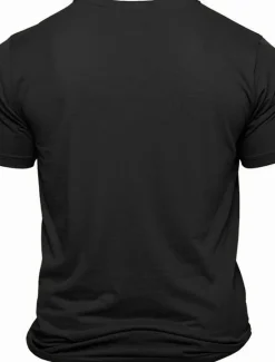 Hot OUKU Men's Funny Letter Print T Shirt Tee Top 100% Cotton Short Sleeve Graphic Shirt Black Dark Grey Dark Blue Comfortable Tee Street Sports Outdoor Fashion Designer Clothing