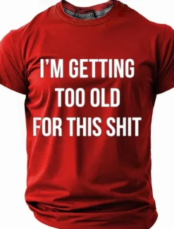 Discount OUKU Men's Funny Slang T Shirt Short Sleeve T shirt 3D Print Crew Neck Shirt Fashion Daily Basic Street Casual Daily Black Red Blue Summer Spring All Seasons Clothing Apparel S M L XL XXL XXXL