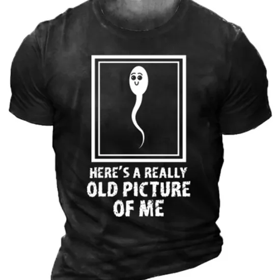 Hot OUKU Men's Funny Sperm Here's Graphic Prints T Shirt Tee Funny T Shirts Distressed T Shirt Short Sleeve T shirt 3D Print Crew Neck Shirt Vintage Sports Designer Outdoor Street Daily