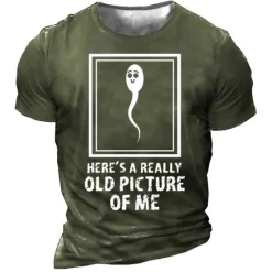 Hot OUKU Men's Funny Sperm Here's Graphic Prints T Shirt Tee Funny T Shirts Distressed T Shirt Short Sleeve T shirt 3D Print Crew Neck Shirt Vintage Sports Designer Outdoor Street Daily