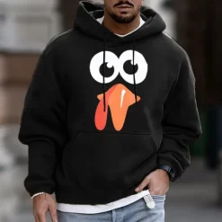 Clearance OUKU Men's Funny Turkey Hoodie Pullover Long Sleeve Sweatshirts Hooded Classic Thanksgiving Casual Daily Spring Fall Clothing Apparel Designer Graphic Print Normal S M L XL 2XL Black