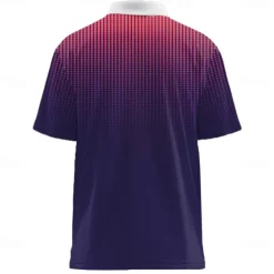 Hot OUKU Men's Geometic Polo Short Sleeve Polo Shirts Lapel Business Casual Athleisure Daily Wear 3D Print Buttons Summer Red Dark Navy Navy Blue