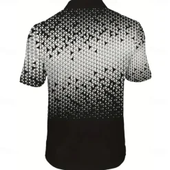 Discount OUKU Men's Geometic Polo Short Sleeve Polo Shirts Collared Shirts Business Casual Athleisure Buttons Summer Black Blue Brown