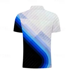 Hot OUKU Men's Geometric Golf Shirt Short Sleeve Polo Shirts Collared Shirts Business Casual Vacation Wear Formal Wear Festival Wear Buttons 3D Print Summer Red Blue Purple