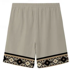 Clearance OUKU Men's Geometric Graphic Prints Shorts Summer Shorts Beach Shorts Mid Waist Designer Ethnic Style Casual Daily Holiday Elastic Waist 3D Print Drawstring Designer Clothing Apparel