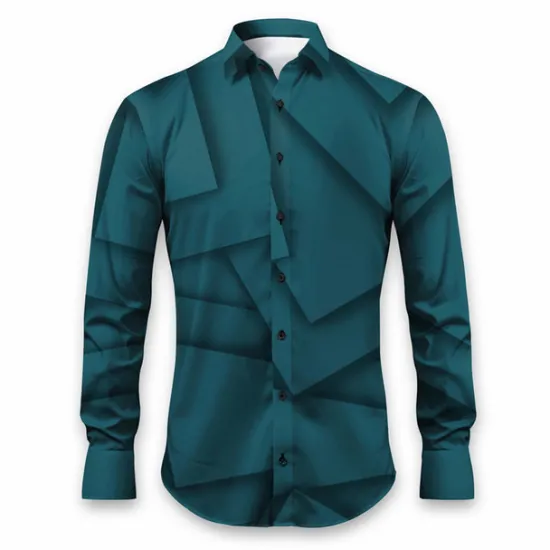 Outlet OUKU Men's Geometric Pattern Geometry Shirt Button Up Shirt Long Sleeve Artistic Daily Wear Going out Fall & Winter Turndown Print Button-Down Black White Blue Orange Khaki