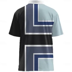 Outlet OUKU Men's Geometric Polo Short Sleeve Polo Shirts Collared Shirts Casual Athleisure Daily Wear Buttons Summer Pink Blue Purple
