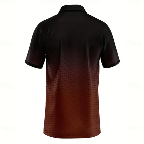 Hot OUKU Men's Geometric Polo Short Sleeve Polo Shirts Collared Shirts Business Casual School Outdoor Athleisure Daily Wear 3D Print Summer Lake blue Sky Blue Purple