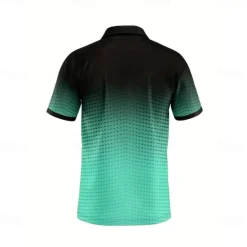 Hot OUKU Men's Geometric Polo Short Sleeve Polo Shirts Collared Shirts Business Casual School Outdoor Athleisure Daily Wear 3D Print Summer Lake blue Sky Blue Purple