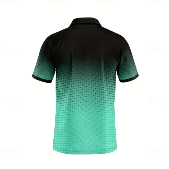 Hot OUKU Men's Geometric Polo Short Sleeve Polo Shirts Collared Shirts Business Casual School Outdoor Athleisure Daily Wear 3D Print Summer Lake blue Sky Blue Purple