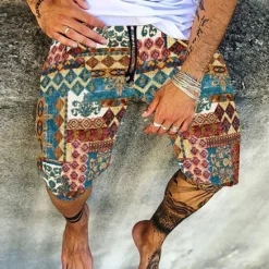 Clearance OUKU Men's Geometric Skull Stripe Swim Trunks Swim Shorts Board Shorts Low Waist Casual Hip-Hop Outdoor Daily Holiday Print Straight Leg Designer Clothing Apparel