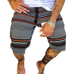Clearance OUKU Men's Geometric Skull Stripe Swim Trunks Swim Shorts Board Shorts Low Waist Casual Hip-Hop Outdoor Daily Holiday Print Straight Leg Designer Clothing Apparel