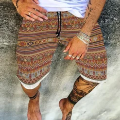 Clearance OUKU Men's Geometric Skull Stripe Swim Trunks Swim Shorts Board Shorts Low Waist Casual Hip-Hop Outdoor Daily Holiday Print Straight Leg Designer Clothing Apparel