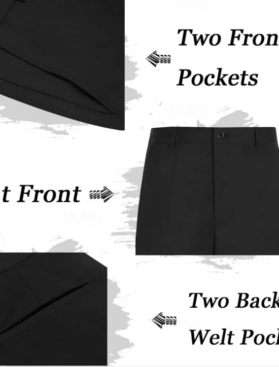 New OUKU Men's Geometric Striped Dress Pants Trousers Mid Waist Business Casual Outdoor Vacation Streetwear with Pockets Slim Fit Flat-Front Summer Spring Fall 3D Print Yellow Beige Gray