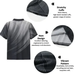 Best OUKU Men's Geometric Waffle Polo Shirts Golf Shirt Short Sleeve Polo Shirts Collared Shirts Business Casual Vacation Wear Formal Wear Festival Wear Buttons 3D Print Black White Yellow