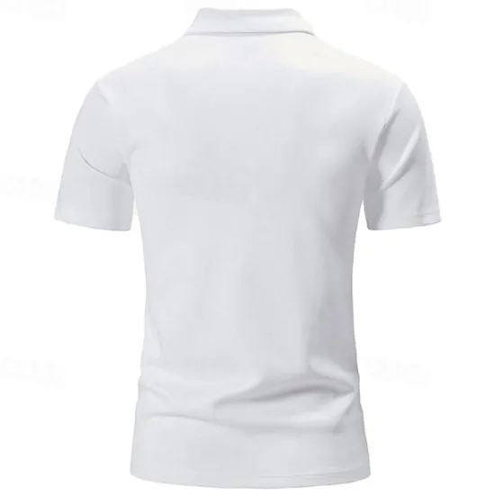 Online OUKU Men's Geometric Zip Polo Shirts Golf Shirt Short Sleeve Polo Shirts Collared Shirts Business Casual Vacation Wear Formal Wear Festival Wear 3D Print Quarter Zip Polo Yellow Pink Red