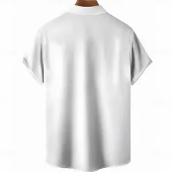 Hot OUKU Men's Giraffe Casual Shirt Button Up Shirt Short Sleeve Ugly Casual Causal Casual Summer Spring Button Up Pocket White