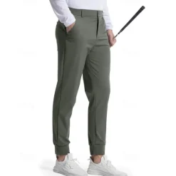 Outlet OUKU Men's Golf Pants Trousers Casual Pants Buttons Pocket Elastic Cuff Plain Comfort Sports Outdoor Daily Fashion Casual Dark Brown ArmyGreen Micro-elastic